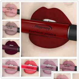 Lip Gloss Lèvres Maquillage Noir Rouge Rouge à Lèvres Tube 18 Couleurs Veet Matte Cosmétiques Teinte Étanche Glaze Drop Livraison Santé Beauté Otvl0