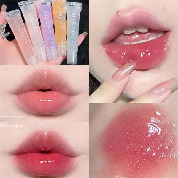 Brillant à lèvres Base de rouge à lèvres hydratant miroitant paillettes brillantes paillettes nourrir soins aqueux liquide de maquillage féminin