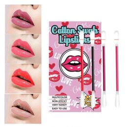 Lip Gloss Lipstick Sigarettenkoffer Katoen Swab Lipsticks Langdurige waterdichte cosmetica voor vrouwen Fashion Makeup R5A85369192