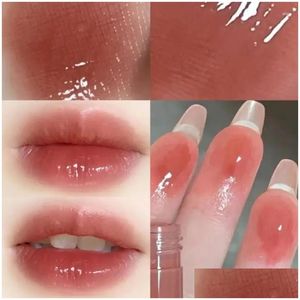 Brillant à lèvres rouge à lèvres petit tube blanc glaçure miroir imperméable à l'eau hydratant maquillage de base cosmétiques coréens livraison directe Healt Otp4Y
