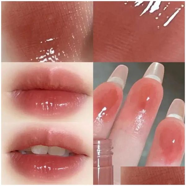 Brillo de labios Lápiz labial Pequeño tubo blanco Glaseado Espejo de luz de agua Impermeable Hidratante Maquillaje básico Cosméticos coreanos Entrega de gota Healt OTP4Y