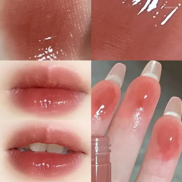 Brillo de labios lápiz labial pequeño tubo blanco esmalte agua-luz espejo impermeable hidratante maquillaje básico cosméticos Coreanos