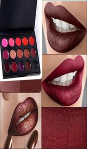 Palette de rouges à lèvres brillant à lèvres étanche à pigment durable de style gothique noir violet 15 couleurs maquille5559673