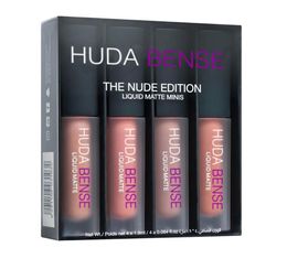 Kit de rouge à lèvres liquide à lèvres Liquide Huda Bense The Red Nude Brown Pink Edition Mini Liquid Matte 4PCS2225485