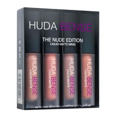 Kit de rouge à lèvres liquide à lèvres Liquide Huda Bense The Red Nude Brown Pink Edition Mini Liquid Matte 4PCS2706744