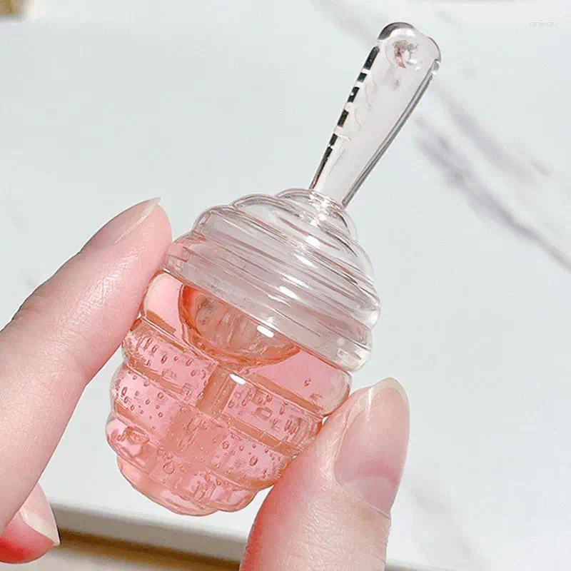 Lip Gloss Lovely Honey Pot Oil Hydrating For Care Moisturizing Clear Liquid Lipstick
