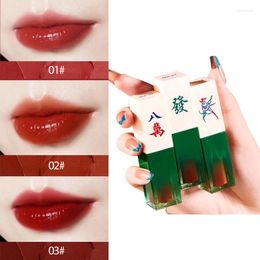 Brillo de labios Mahjong Hidratante Acristalamiento Tinte de agua Labios de larga duración Maquillaje Lápiz labial líquido Mujeres Cosméticos TSLM1