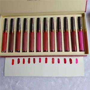Lip Gloss Makeup 12pcs Matte Liquid Lipstick 12 Colors A Set Lustrous Lips Lipgloss Lips Kit8157026