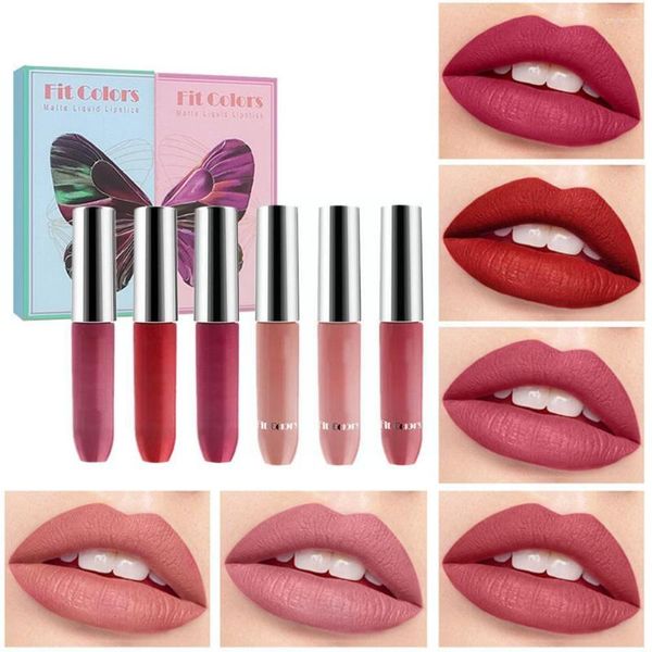 Brillo de labios Niebla mate Fácil de colorear Lápiz labial líquido Moda Cosméticos impermeables de larga duración Hidratante Lipst K2J8