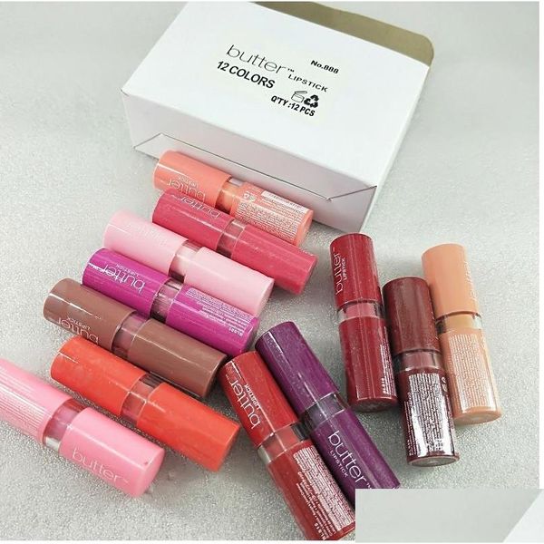 Brillant à lèvres mat rouge à lèvres 24 heures bâtons longue durée de marque 12 couleurs maquillage Pucker Up pour la crème de vacances livraison directe santé Dhncf