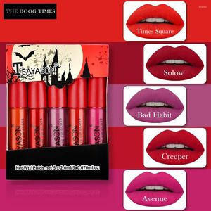 Brillo de labios mate, lápiz labial líquido color carne, 5 colores, resistente al agua, larga duración, Sexy, rojo, rosa, lápices labiales de terciopelo, cosmético para mujer