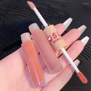 Lip Gloss Mat Velvet Mud Mirror Water Glanzende twee-in-één tweekoppige waterdichte waterdichte langdurige MakEUPlip Wish22