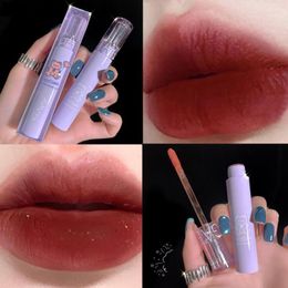 Brilho labial Matte Velvet Shimmer Fine Flash Glaze À prova d'água Duradouro Fácil de colorir Batom líquido antiaderente GlossLip Wish22