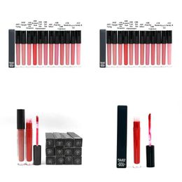 Lipgloss Metaal Vloeibare Matte Lipstick Lipgloss Liuqid Lipsticks Rouge A Levre 12 kleuren Voedzaam Hydraterend Natuurlijke Groothandel Cosmet Dh2Fi