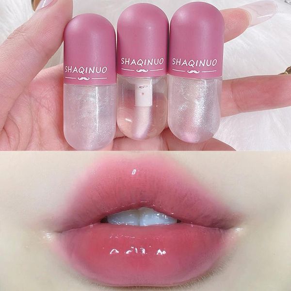 Brillo de labios Mini Cambio de color Crystal Jelly Glaze Vidrio transparente Aceite Hidratante Brillo Lápiz labial Cosmético