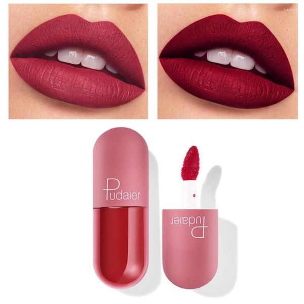 Brillo de labios Mini Lápiz labial líquido mate Impermeable Terciopelo rojo Maquillaje Tatuaje de larga duración