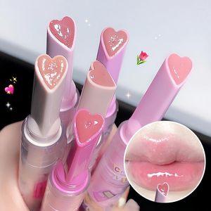 Brillant à lèvres miroir verre solide glaçure fleurs eau lumière coeur forme rouge à lèvres femmes clair huile gelée teinte maquillage fille cosmétique