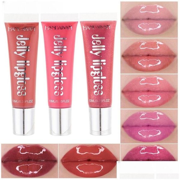 Brillo de labios Hidratar Jelly Lip Gloss Brillo duradero Rojo Desnudo Lápiz labial Líquido Impermeable Lipgloss Maquillaje Drop Entrega Salud Beau Dhrwz