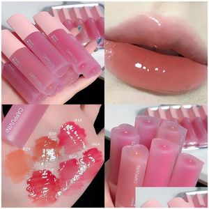 Brillant à lèvres hydratant miroir eau lèvre glaçure durable imperméable antiadhésif tasse y rouge liquide rouge à lèvres rose amour coeur brillant maquillage goutte dhlke