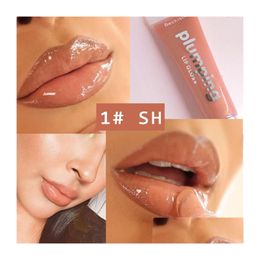 Lipgloss hydraterende plum lipgloss cherry glitter plumper make -up voedzame minerale olie heldere lippenstift 6pcs drop levering gezondheid bea dhjdw