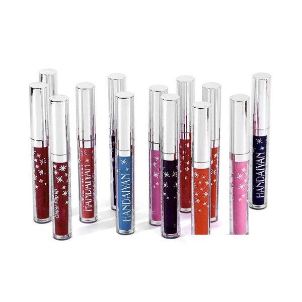 Brillo de labios Nuevo 7 colores Handaiyan Glitter Flip Vidrio antiadherente En stock con entrega de regalo Salud Belleza Maquillaje Labios Dholu