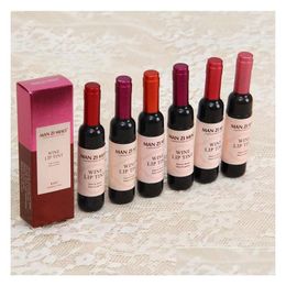 Brillant à lèvres Nouvelle Arrivée Rouge Bouteille De Vin Mat Teinte Étanche Longue Durée Lipgloss Hydrater Cosmétique Liquide Rouge À Lèvres 6 Goutte Livrer Dhy29