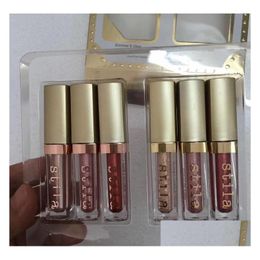 Lip Gloss Nieuw Stila Eye for Elegance Set Shimmer Glitter Liquid Eyeshadow 6pcs Travel Makeup Glow Drop levering Health Beauty Lips Dhxoh