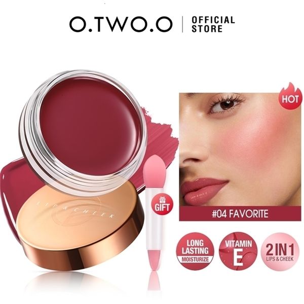 Brillant à lèvres O TWO O 2 en 1 6 couleurs, brillance longue durée, cosmétiques hydratants imperméables pour maquillage des joues, teinte rouge à lèvres 231102