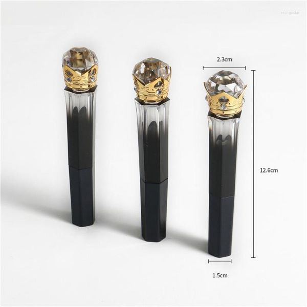 Brillant à lèvres Pc Tube de rouge à lèvres vide avec diamant noir dégradé bricolage cosmétique emballage ContainerLipLip Wish22