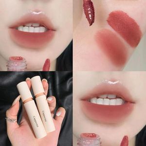 Brillo de labios melocotón marrón terciopelo mate líquido lápiz labial resistente al agua de larga duración mujeres rojo rosa barro tinte esmalte cosméticos 1 Uds