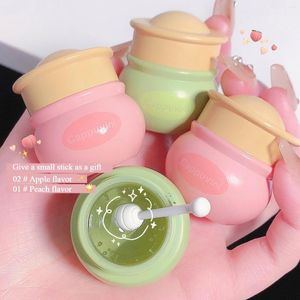Brillant à lèvres pêche lait miel huile soulage sec hydratant fondu lignes sommeil Anti-rides soin masque mignon coréen maquillage