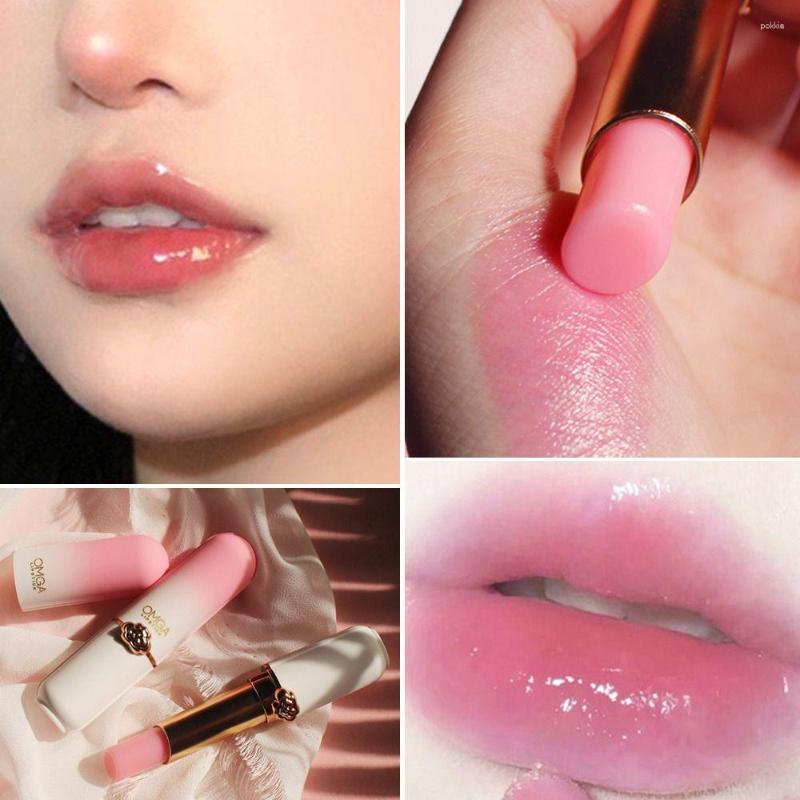 Brillo de labios Color rosa melocotón Cristal Cambio de temperatura Lápiz labial Chica Hidratante Maquillaje de larga duración Reparación de cuidado