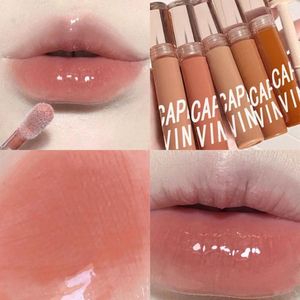 Brillant à lèvres rose clair miroir eau glaçure Transparent étanche brillant liquide rouge à lèvres rouge teinte maquillage coréen Maquillaje