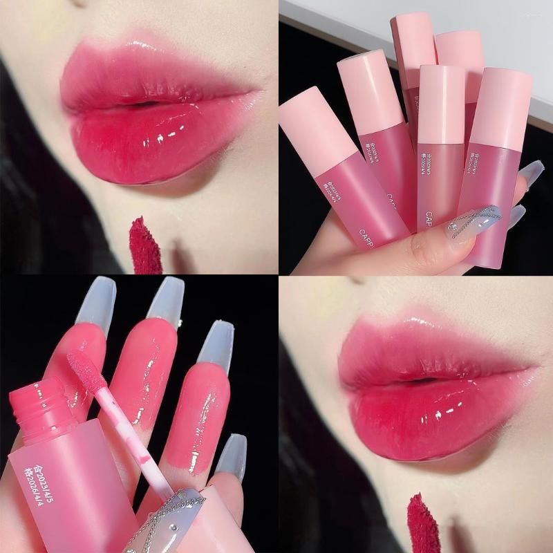 Lip Gloss Pink Love Heart Glaze Mirror Water Red Transparent Glass Oil Waterproof Liquid Lipstick Nude Clear Tint Makeup