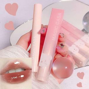 Brillant à lèvres rose miroir brillant verre glaçure clair lait thé couleur ours hydratant antiadhésif tasse teinte coréenne beauté maquillage