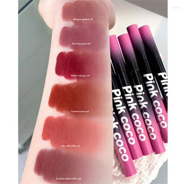 Brillo de labios Pinkcoco Velvet Matte Glosses Alto pigmento Larga duración Impermeable A prueba de manchas Hidratante Líquido Lápiz labial Cosméticos