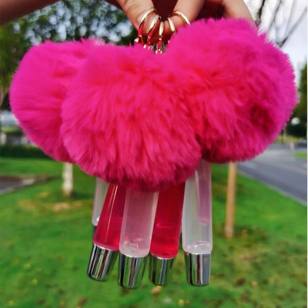 Brillant à lèvres Private Label Clear Custom Kids No Logo Luxury Non Sticky Make Your Own Vegan Pink Key Chain Keychain