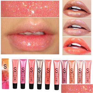 Brillant à lèvres professionnel SR marque maquillage diamant paillettes imperméable brillant à lèvres longue durée hydratant miroitant rouge à lèvres nu liquide Ma Dhxlk