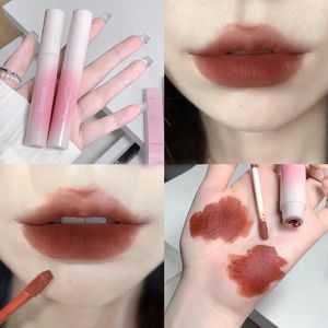 Brillant à lèvres rouge marron mat velours imperméable liquide rouge à lèvres Nude Rose teinte boue maquillage automne hiver glaçure cosmétiques