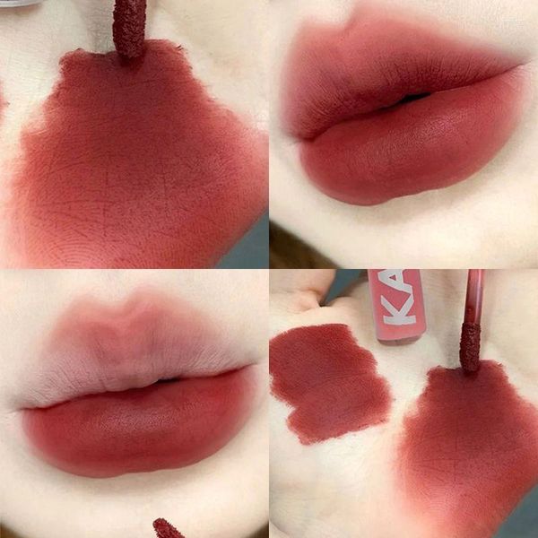 Brillant à lèvres Rétro Rouge Brun Liquide Rouge À Lèvres Étanche Nude Mat Velours Glaçure Sexy Teinte 6 Couleurs Femmes Mode Maquillage