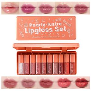 Échantillons de brillant à lèvres | Mignon 3.5g Orange Glaze 10 Pcs Petit Rouge à Lèvres Set Crystal Jelly Pr