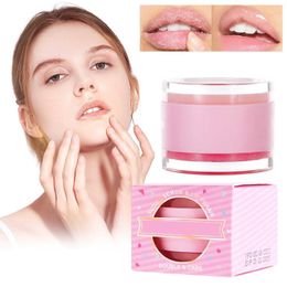 Lip Gloss Scrub 2 in 1 dubbele actie lippenstift slapen met exfoliator Moisturizer Effect Stain Peel af