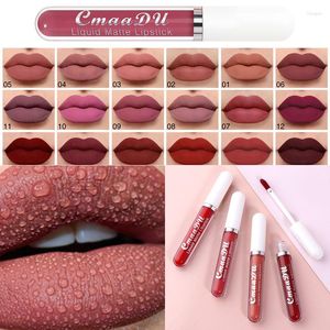 Brillo de labios Sexy de larga duración de terciopelo mate líquido lápiz labial maquillaje mujeres belleza rojo antiadherente taza impermeable brillo de labios al por mayor