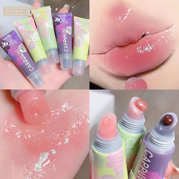 Brillant à lèvres brillant Gel teinte maquillage gelée miroitant glaçure Rose parfum clair repulpant liquide rouge à lèvres cosmétiques