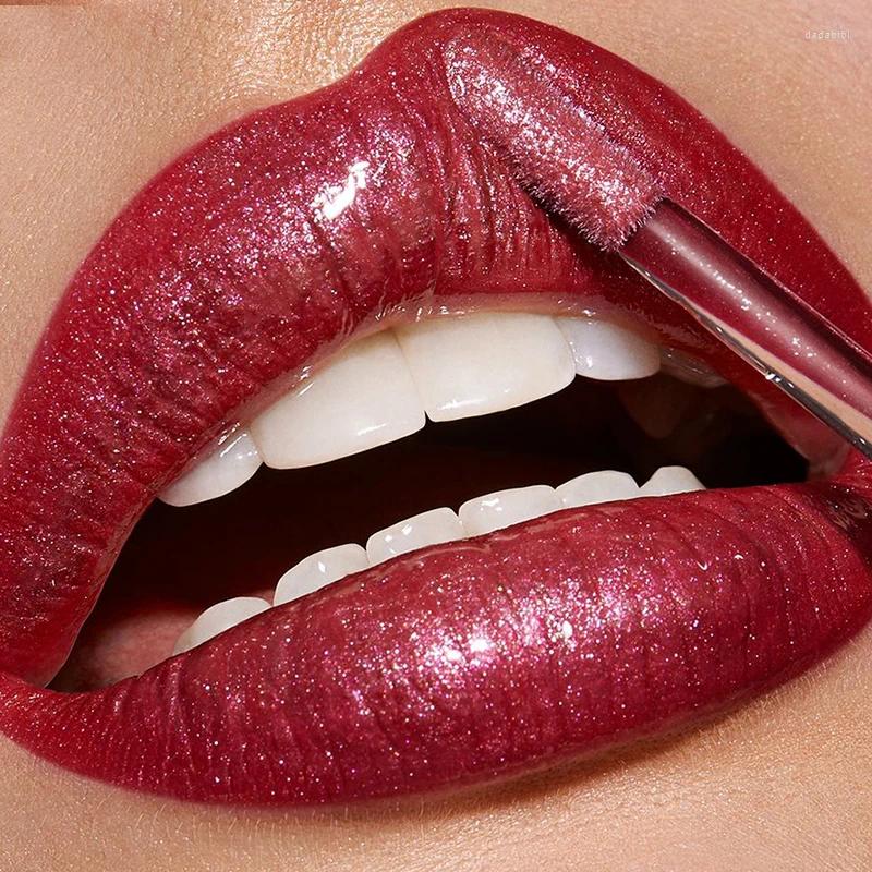 Lipgloss, glänzend, wasserdicht, langlebig, Diamant-Glitzer, Spiegel, flüssiger Lippenstift, perlmuttartige, feuchtigkeitsspendende Lipglaze-Lippen, Make-up-Kosmetik