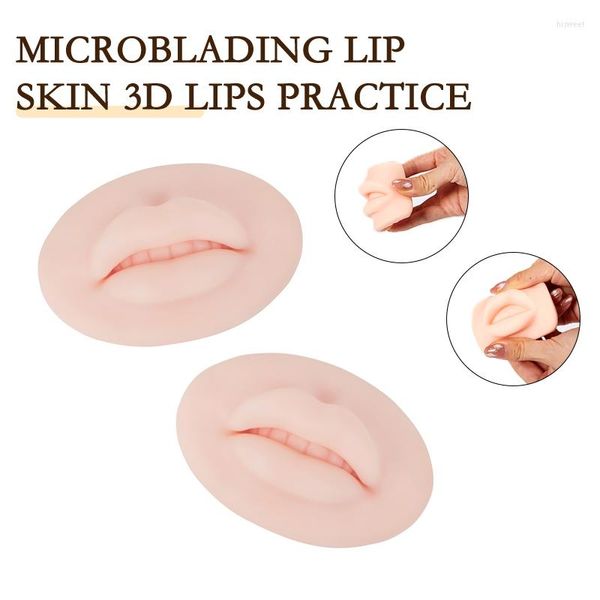 Brillo de labios Piel 3D Labios Práctica Silicona para maquillaje permanente PMU Elasticidad humana Tatuaje de entrenamiento para principiantes