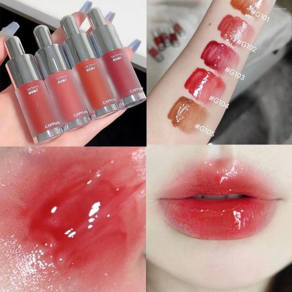 Brillo de labios Botella pequeña Lápiz labial de color Espejo Acuoso Desnudo Protector Mujer Aceite de miel Maquillaje Cosmético