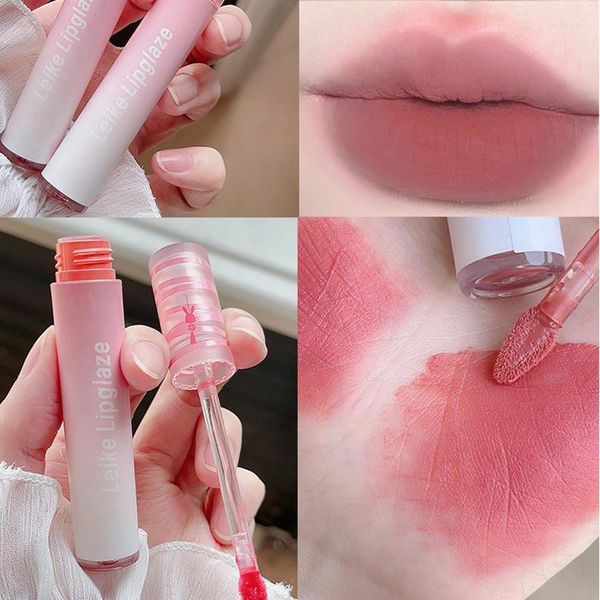 Brillo de labios Smokey Pink Bean Paste Liquid Lipstick Velvet Matte Impermeable Nude Red Long Lasting Sexy Women Tint Cosméticos de barro