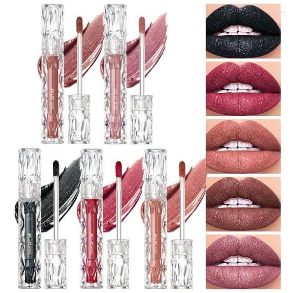 Brillo de labios, lápices labiales líquidos hidratantes brillantes, brillo de labios de Color de alto impacto, brillo para uso prolongado, citas y compras