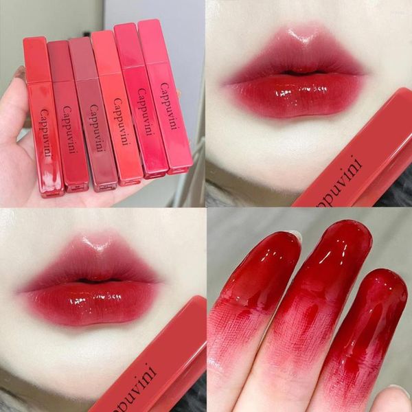 Brillo de labios Tubo cuadrado Jugo Espejo Sexy Glaze Oil Glass Boca asequible Lápiz labial Miel Maquillaje líquido